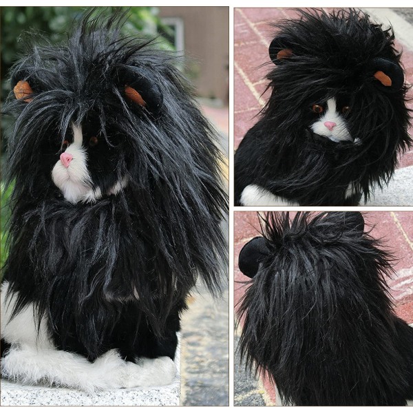 roliga lejon huvudbonader katt peruk-S