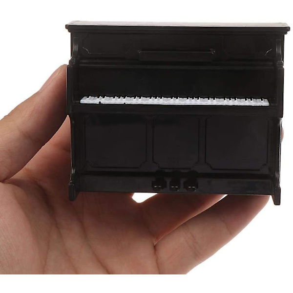 Mini Piano modell Miniatyr med stol 1/12 skala Dockhus Musikinstrument Ornament för dockhus möbler