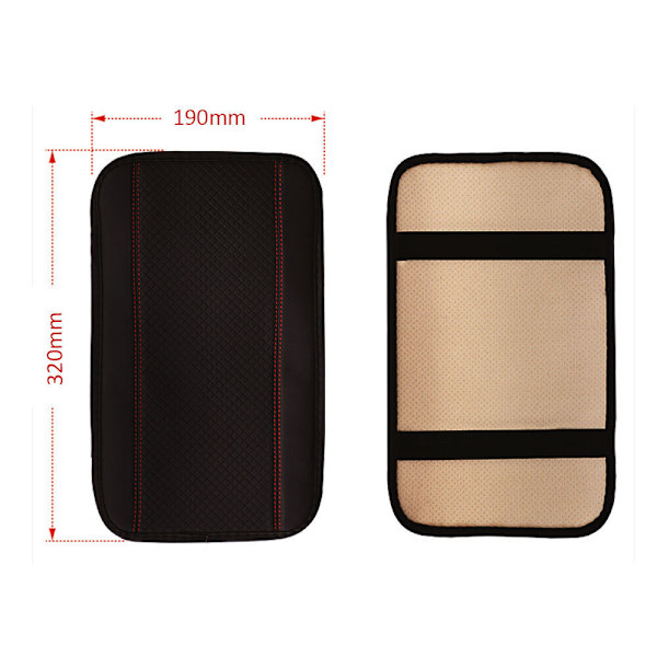 1X Bilarmstöd Cover Center Console Box Pad Protector Tillbehör Trims， Helsvart