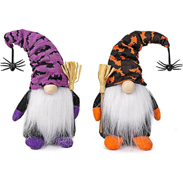 2 stk. Halloween Plysj Gnome Dekor Heks Skandinavisk Svensk Gnome