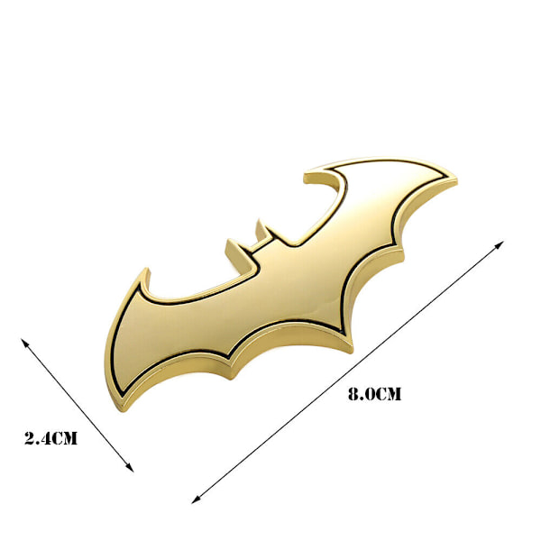 1X Krominen Metallinen Badge Emblem Batman 3D Auton Takamerkki Logo Tarra Lisätarvikkeet (Kultainen)