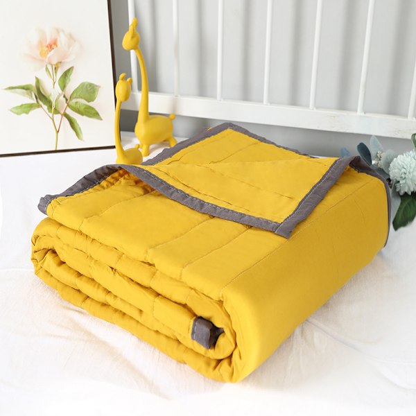 Ice Täcke Sommarkyltäcke för varma sovare och nattsvettningar, svalkande täcke - Dubbelsidig kyleffektfilt Cooler Fiber（100 ×140cm） yellow