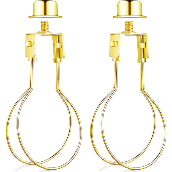 Shade Harp Base Adapter Kit - Inkluderer trim og skyggeniveller til at holde skyggehardware på plads Pære fjederklemme - 2 pakke (guld)