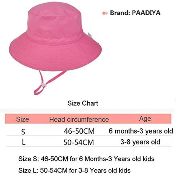 Baby UV-skydd UPF 50+ Sommarstrandmössa Andas snabbtorkande hinkhatt Bred brätte Justerbar cap Nackskyddsmössa （6-24 månader） #4