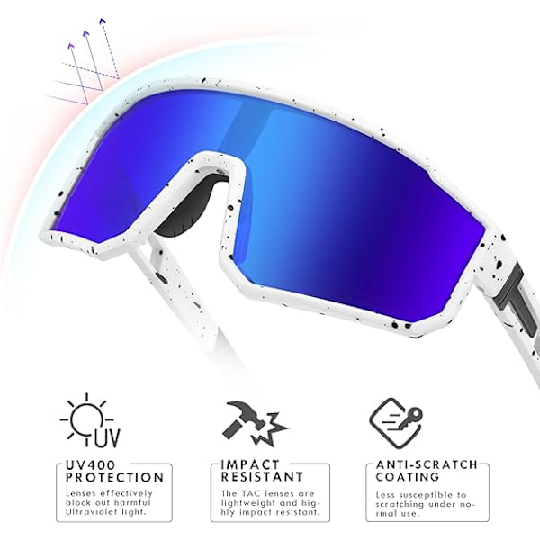 2024 Ny Youth Baseball Sunglasses, Kids Polarized Sports Sun glasses, TR90 Frame UV400 Protection Softball Cycling Glasses white