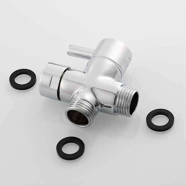 Trevägsventil i massiv mässing G1/2" Handdusch Duschkomponenter Universal , krom DSF007