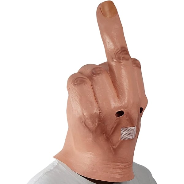 Creepy Fingers Mask Nyhet långfingerfestmask Halloween kostym Latexmask Latex helhuvud, vit