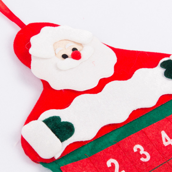 Julekalender, nedtellingskalender til jul, julekalender i fløyel, varm gammel kalender, julepynt