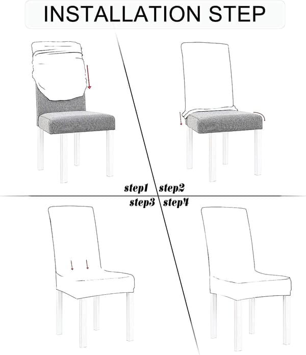 2 stycken elastiska stolsöverdrag, grossiststickade stolsöverdrag, enfärgad Co