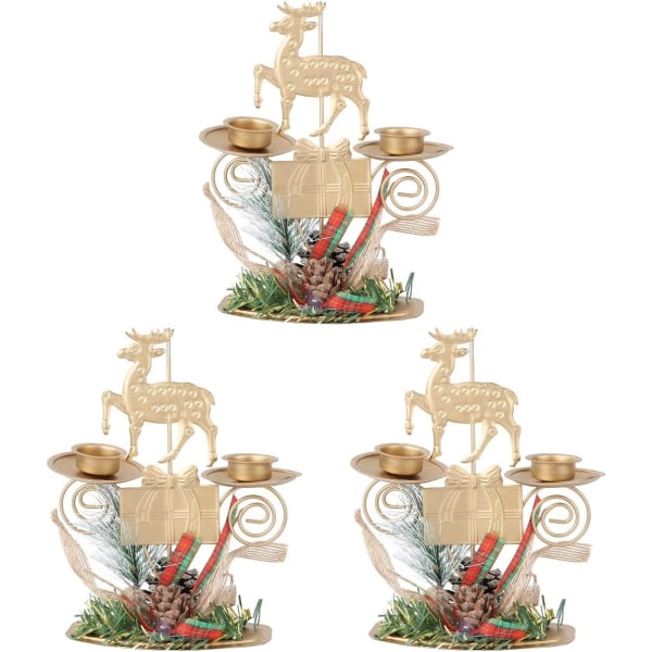 3 stk. Juleelg Lysestake Lysestakeholder Pynt Jernkunst Lysestake Dekor Juledekorasjoner Gaver Ornamenter