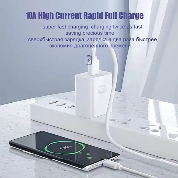 3PCS 5A 100W Typ C Super Snabb Laddningskabel Datakabel för Samsung Huawei Xiaomi Redmi Snabbladdning USB C-kablar
