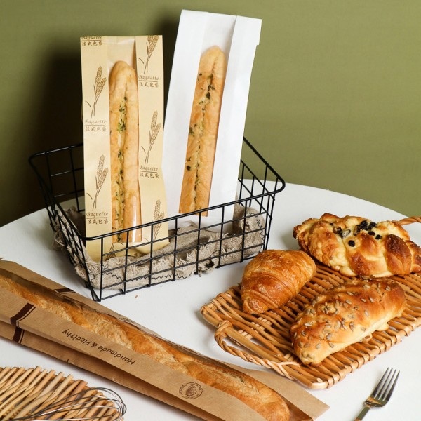 100 Pakke Klar Kraftpapir Brødposer med Klart Vindu for å Holde Brødet Ferskt Lenge Størrelse 10 cm x 5 cm x 61 cm fra MT Products