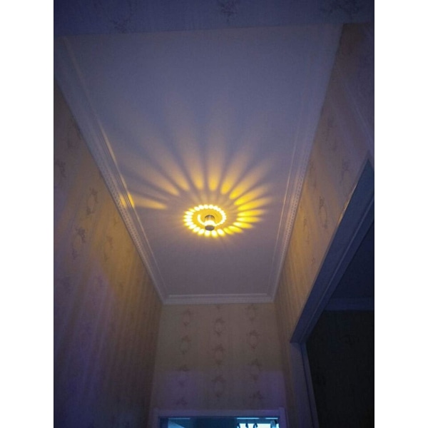 3 watt LED vegglampe, aluminium vegglampe, baderomslampe, moderne vegglampe, effektlampe, fargelampe, gul, E27