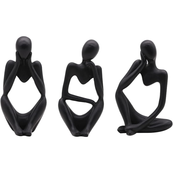 Abstrakt Skulptur, 3 delar Harts Mini Thinker Skulptur Ornament Set för skrivbord Hylla Inredning Kontor Sovrum Ballroom Dancers Balett Lovers Resi