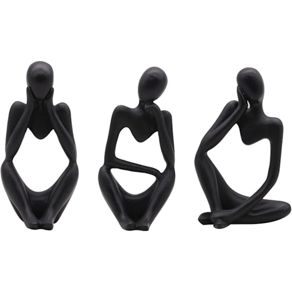 Abstrakt Skulptur, 3 Dele Resin Mini Tænker Skulptur Ornamenter Sæt til Kontorbord Hyldeindretning Kontor Soveværelse Balsal Dansere Balletelskere Resi