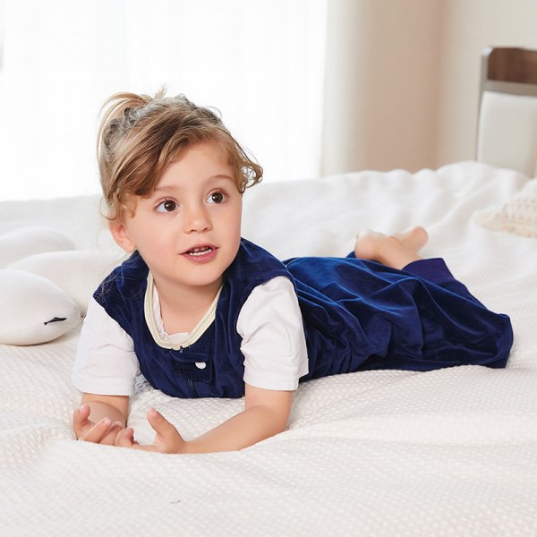 Flanell sovsäck för barn med ben Mjuk pyjamas Sovsäck för flicka pojke (M storlek)