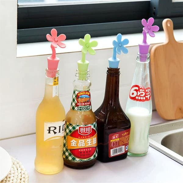 Vinflaskpropp, 4-pack färgglada silikonflaskproppar, för öppna vinflaskor