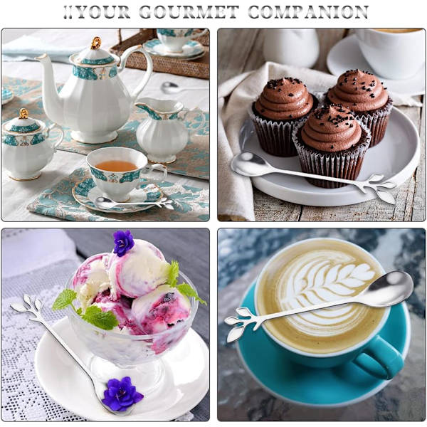 Kaffeske / 12 Stk. Mini Teske/Dessertskeer Til Kaffe, Te, Budding/Rustfrit Stål/Sølv