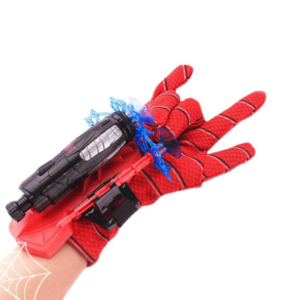 Spiderman Action Figur Leksak Barn Cosplay Handske Launcher Set Hero Launcher Wrist Toy Set Roliga Leksaker Pojke Present för barn