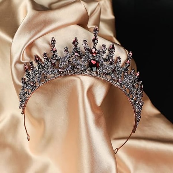 Krone til Kvinner - Lilla Gotiske Kroner til Jenter - Vintage Barokk Dronning Tiara til Bryllupshodeplagg, Lilla