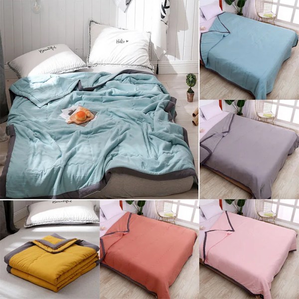 Ice Täcke Sommarkyltäcke för varma sovare och nattsvettningar, svalkande täcke - Dubbelsidig kyleffektfilt Cooler Fiber（100 ×140cm） green