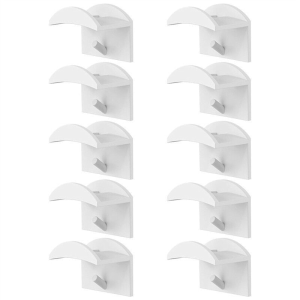 10x självhäftande hatthållare för baseballkepsar Cap Väggmonterad hatthylla, vit