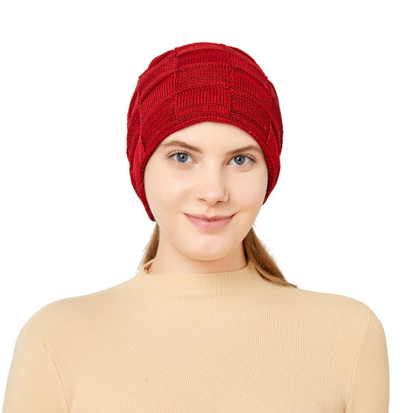 2 st stickad mössa parsektion plus hörselskydd i fleece pile up pullover mössa (röd)