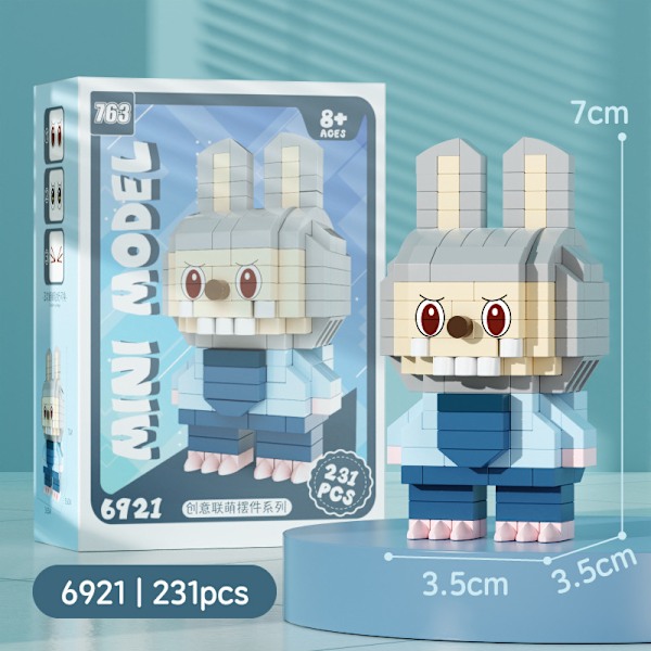 Labubu Byggeklodser Mini Model Labubu Partikel og Mikro Partikel Blind Box Legetøj Børns Håndlavede Diy Puslespil Fødselsdagsgave 6921