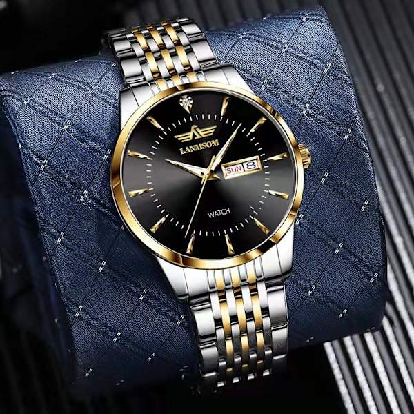 Quartz Klocka / Armbandsur Watch Svart
