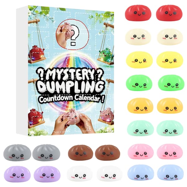 24-delad Fidget Squishy Kalender Blind Box Squishies Buns Leksaksdumplings Squishies Leksaker för barn (DUMPLING 4)