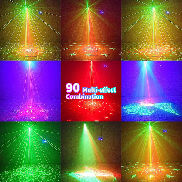 DJ-bilevalot lavalaser - Nordic RGB-valotehoste ääniohjauksella, diskovalot strobolla ja kaukosäätimellä - Musiikkiprojektori sisätiloihin syntymäpäiväsaliin