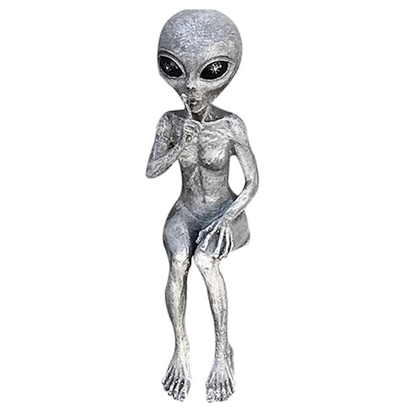 Staty Trädgård Hem Inomhus Utomhusdekor Yttre rymden Alien Staty Marsfigurer Set Decoracions Exteriör（A)