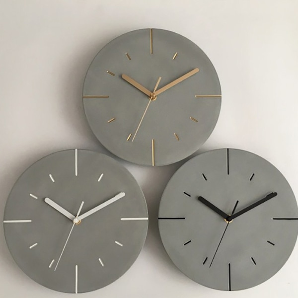 Nordic Industrial Style Cement Väggklocka Modern Creative Silent Clocks Väggdekor Klocka Watch Vardagsrum Reloj Present