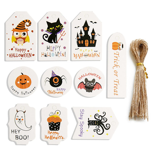 Halloween-lappu Kurpitsa Aave Kissa Lappukortti Halloween Karkkipussin Koristelappusetti