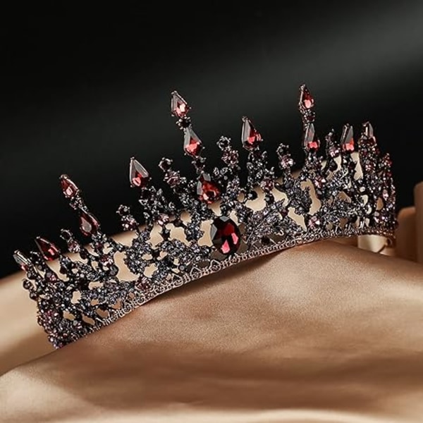 Krone til Kvinner - Lilla Gotiske Kroner til Jenter - Vintage Barokk Dronning Tiara til Bryllupshodeplagg, Lilla