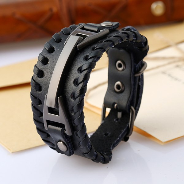 Herre kvæglæder armbånd yiwu tilbehør vævet læderarmbånd