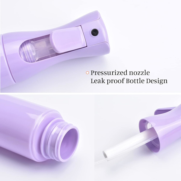 Förpackning 200ml Hårsprayflaska, Superfin Kontinuerlig Påfyllningsbar Läcksäker Vattenmistflaska för Frisering, Rengöring, Trädgårdsväxter, Hudvård, Ir