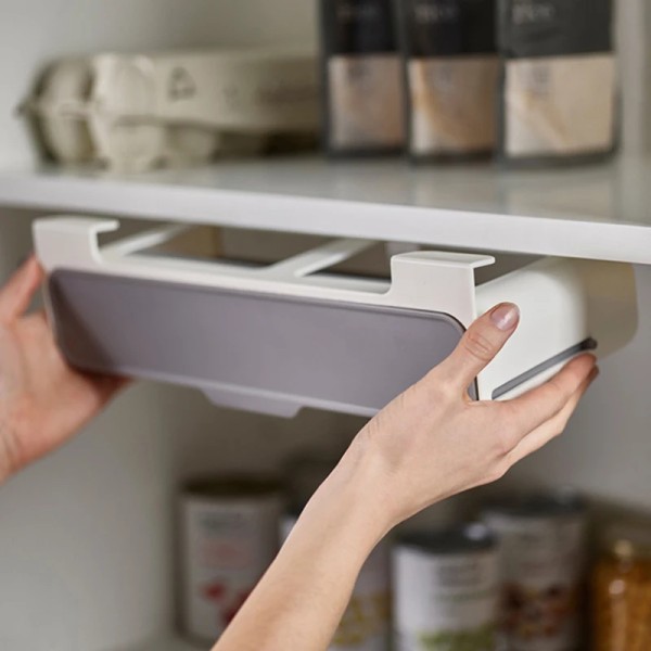 Kök Krydda Flaska Förvaringsställ Kryddställ Självhäftande Väggmonterad Under-Shelf Spice Organizer Kök Förvaringsställ