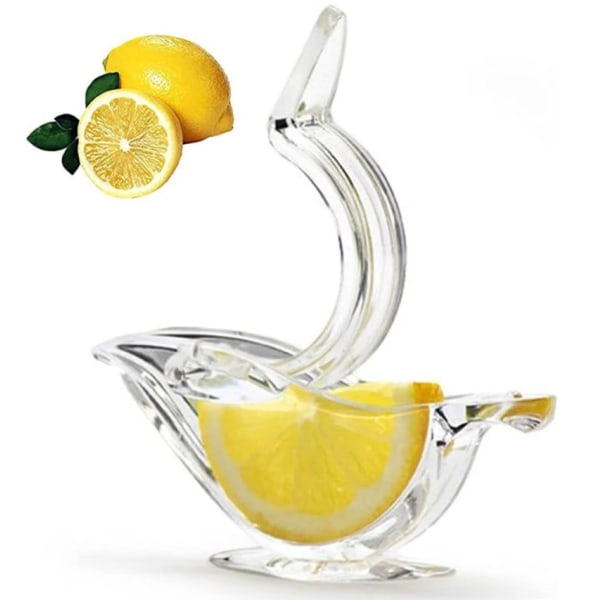 Bird Lemon Wedge Squeezer，Klar färg Fågelformad Akryl Hand Citron Saftcentrifug
