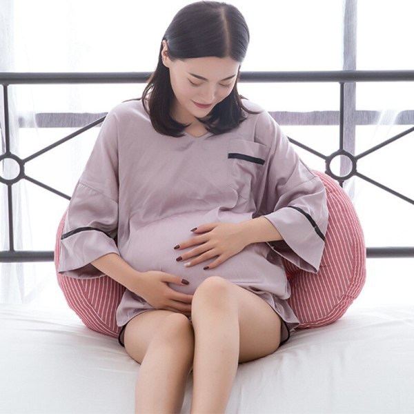Flerfunktionsrosa U-form Gravida kvinnor Magstöd Kudde Sidosliprar Graviditetskuddar för gravida kvinnor