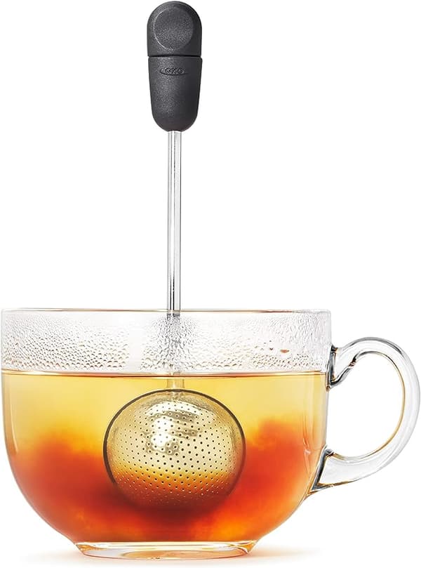 Original teinfuser, roterende rustfritt stålkule, ergonomisk håndtak