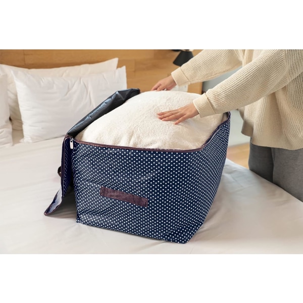 3 Stykker 100L Klesposer, Vanntett Tykk Overdimensjonert Organizer Oppbevaringspose, Reiseveske (Blå/3 Stykker)