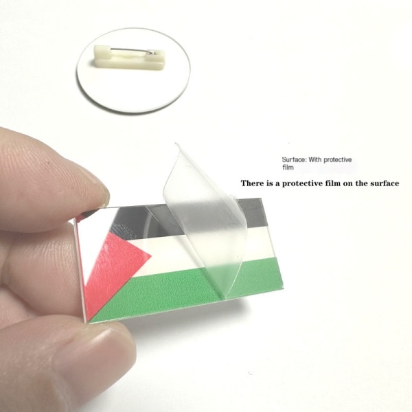 7Pcs Gratis Palestina-broscher, pins med palestinsk flagga