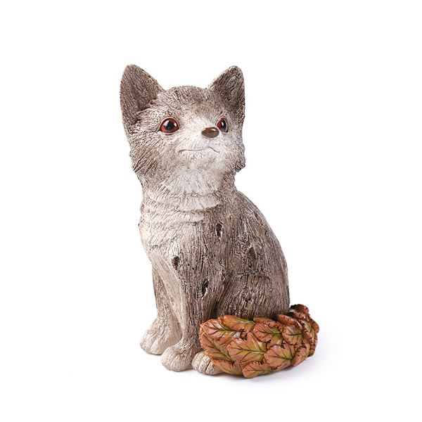 Havefigure af ræv, 17 cm, farve