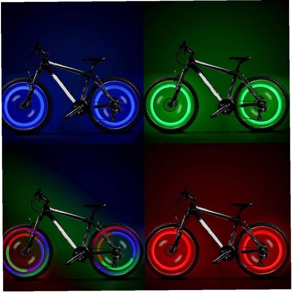 Cykel Hjul Lampor Vattentät Cykel Ekerljus LED Neon Däck Blixt Lampa Ridtillbehör 4st