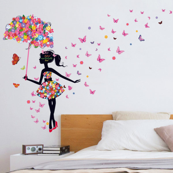Dansande ande dekal flicka rum dekoration klistermärke soffa bakgrundsvägg självhäftande papper