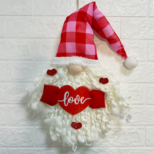 Alla hjärtans dekorativa föremål kärlek tomtar gnome dockor hängen presenter valentine hängen