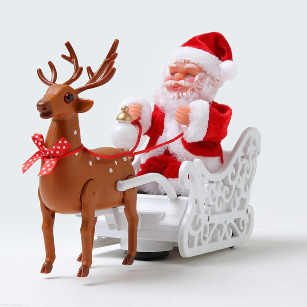 1 st, H18*B30cm, älgdragbil, musik, elektrisk jultomte, barnleksaker, julklappar, bordsskiva, juldekorationer