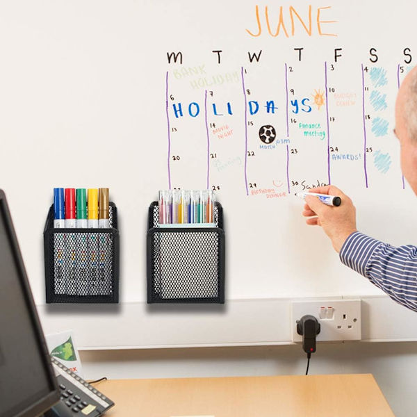 Magnetisk pennhållare - extra starka magneter mesh Perfekt för tillbehör till whiteboard, kylskåp och skåp
