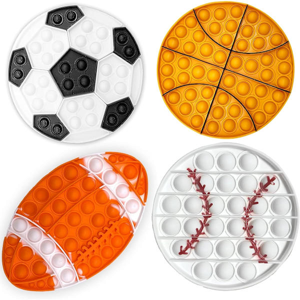 4-pack Fidget It Pop-leksaker för pojkar, sensoriska bubblor fotboll Bas
